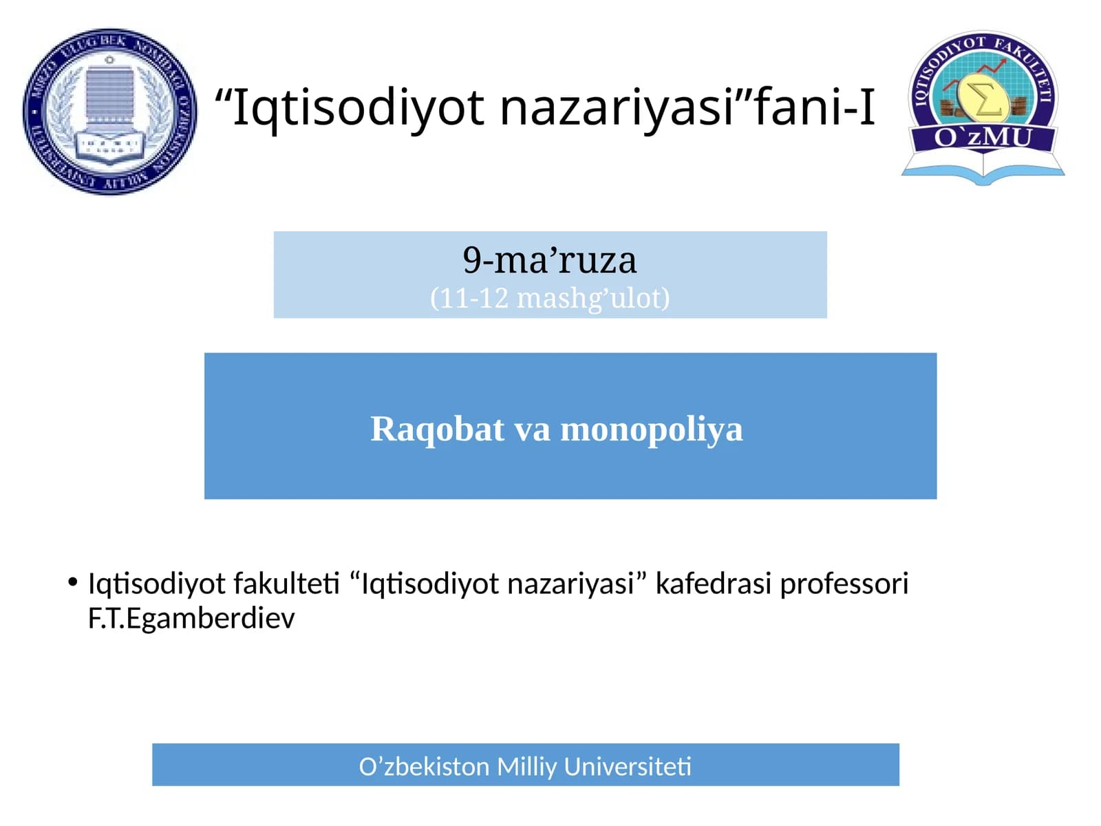 Raqobat va Monopoliya