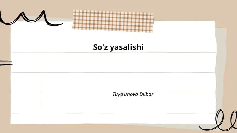 Soʻz yasalishi