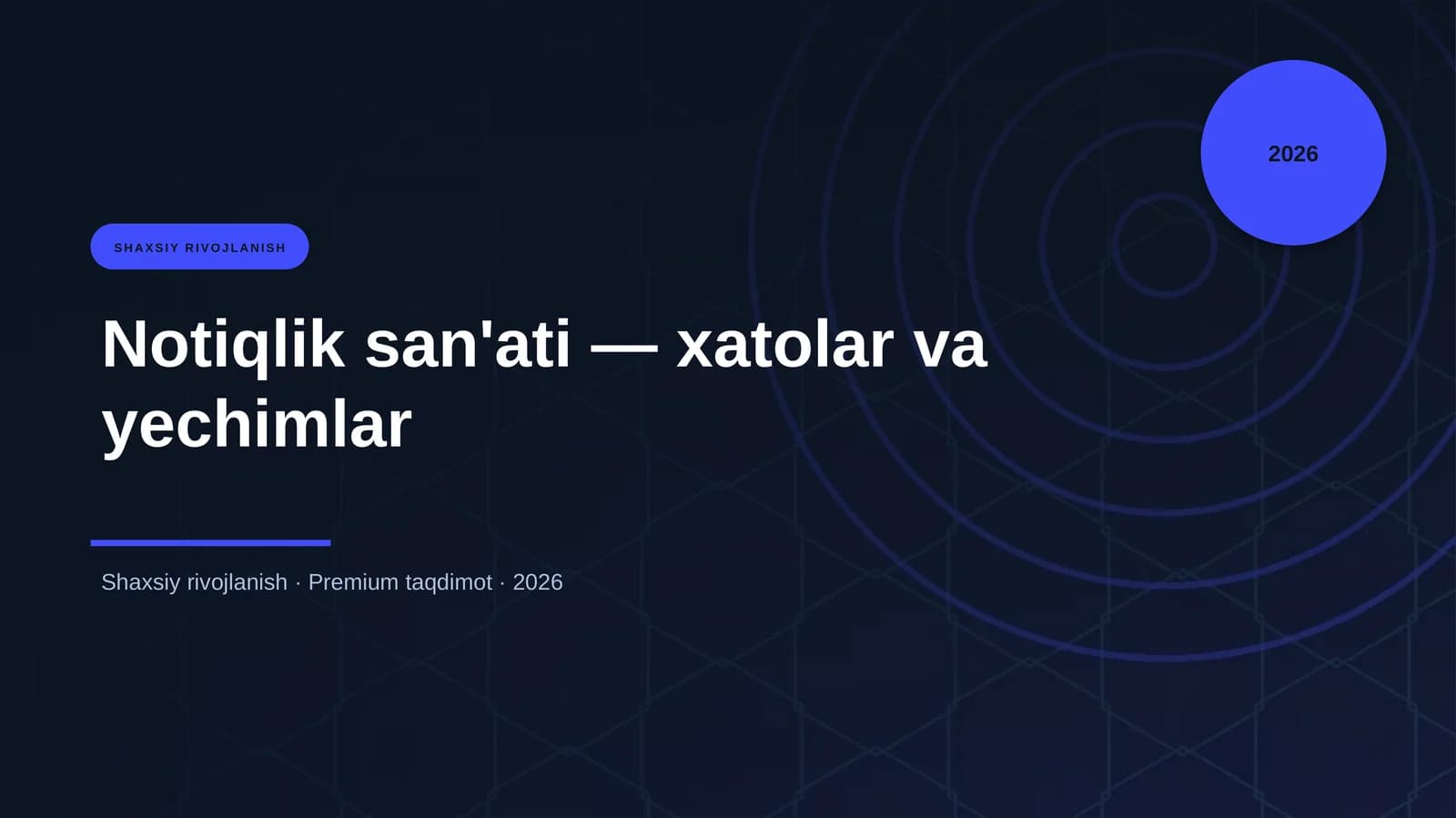 Notiqlik san'ati — xatolar va yechimlar