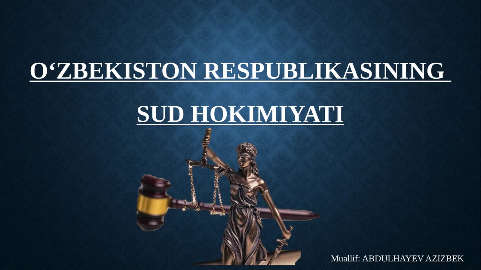 O‘ZBEKISTON RESPUBLIKASINING UDI HOKIMIYATI