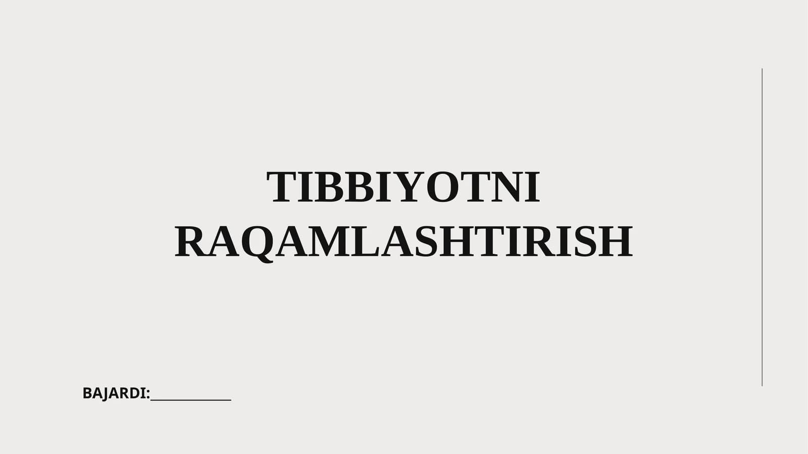 Raqamli tibbiyot tushunchasi