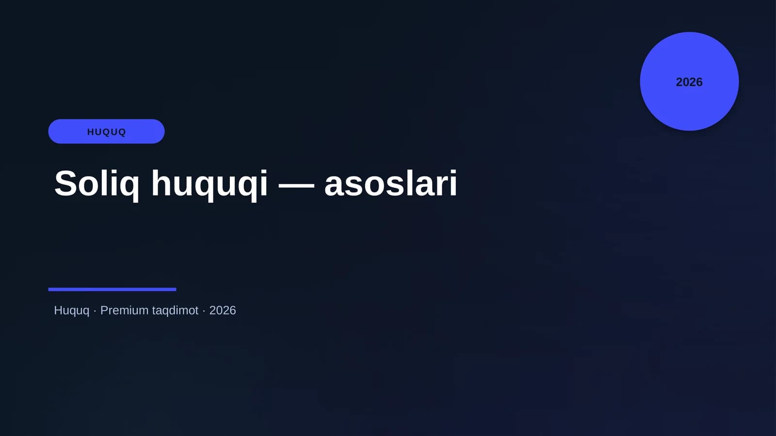 Soliq huquqi — asoslari