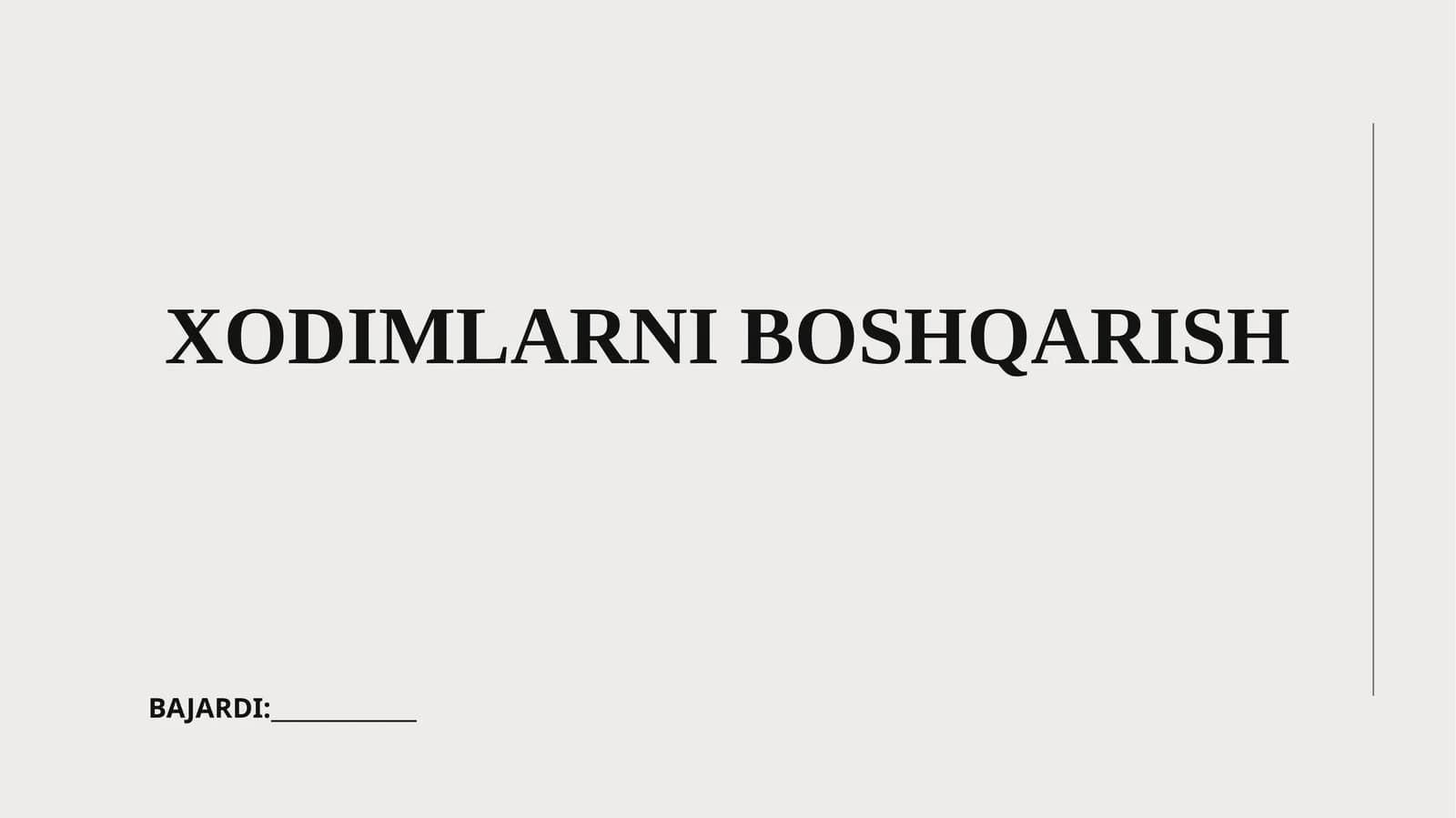 Xodimlarni boshqarish