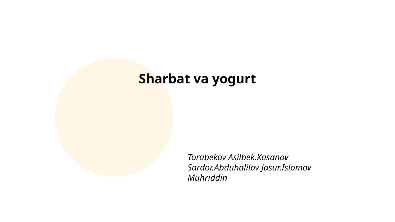 Sharbat va yogurt