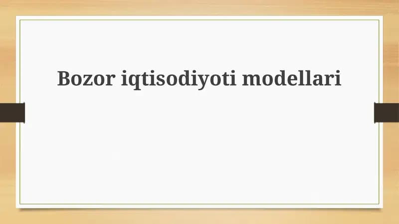 Bozoriqtisodiyotimodellari