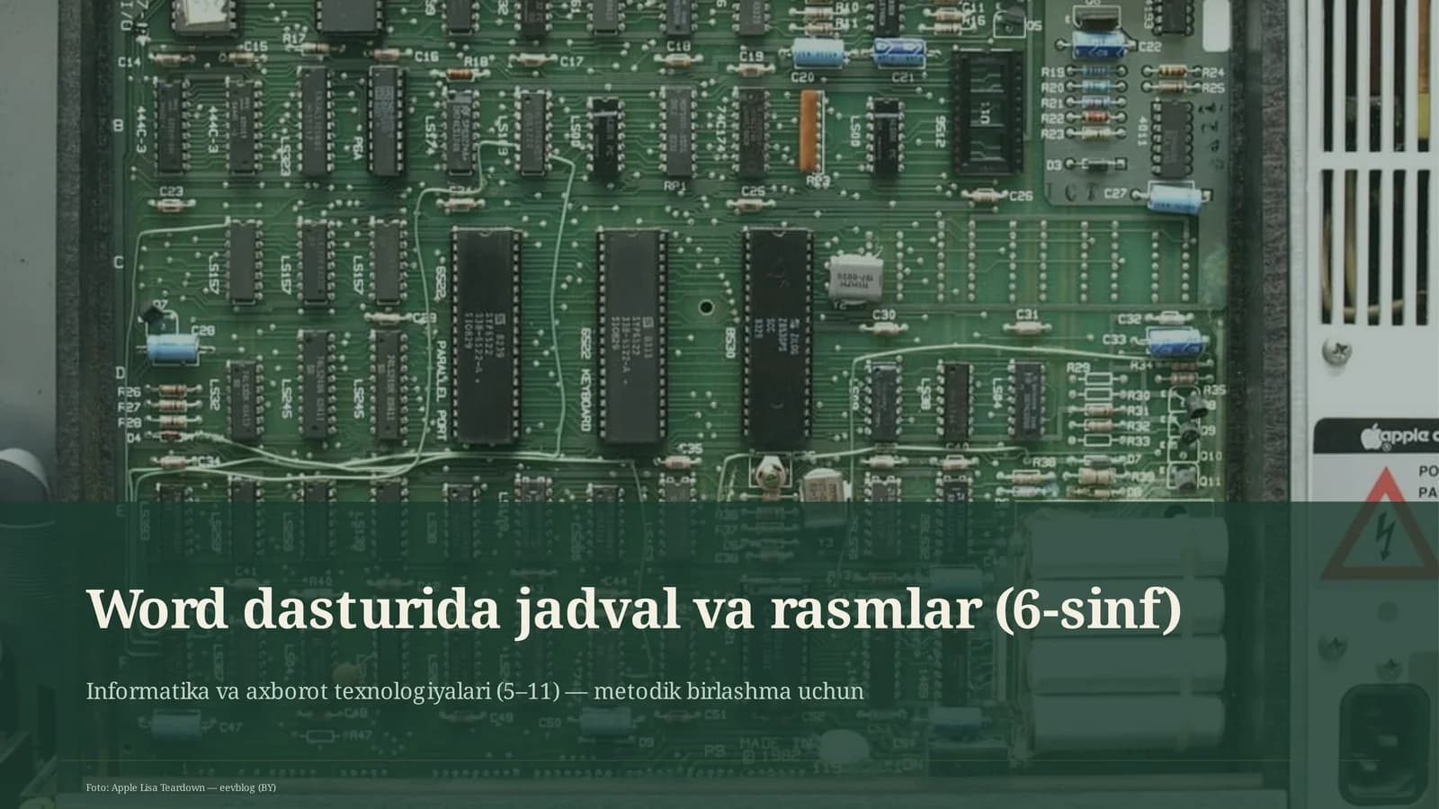 Word dasturida jadval va rasmlar (6-sinf)