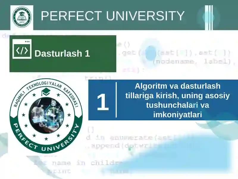 Dasturlash 1