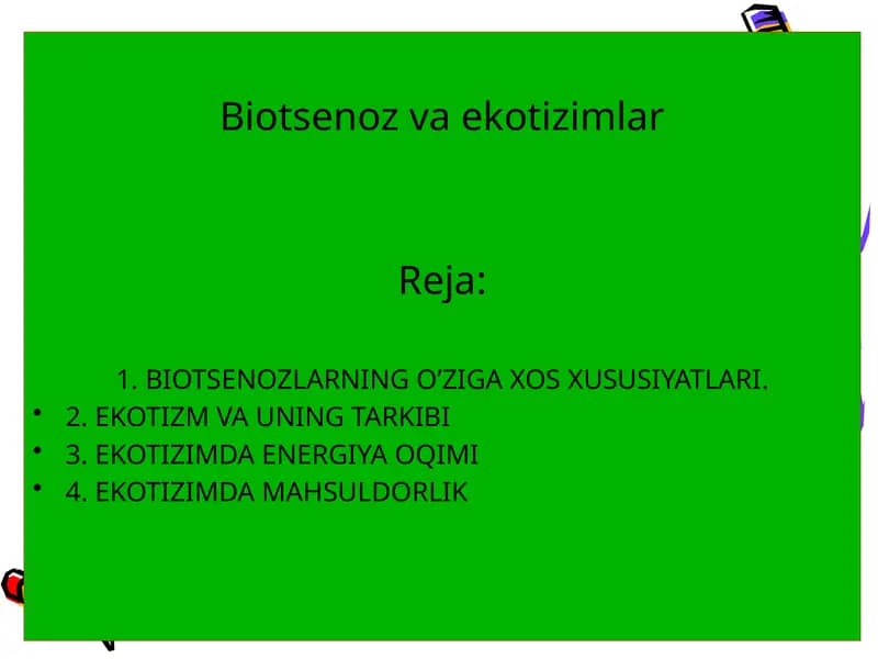 Biotsenozvaekotizimlar