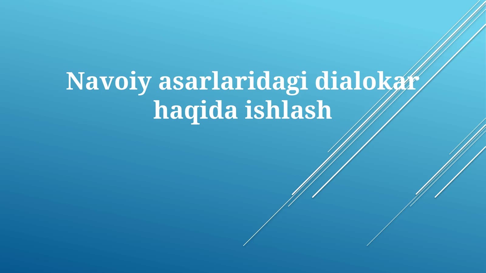Navoiy asarlaridagi dialoglarning tilviy xususiyatlari