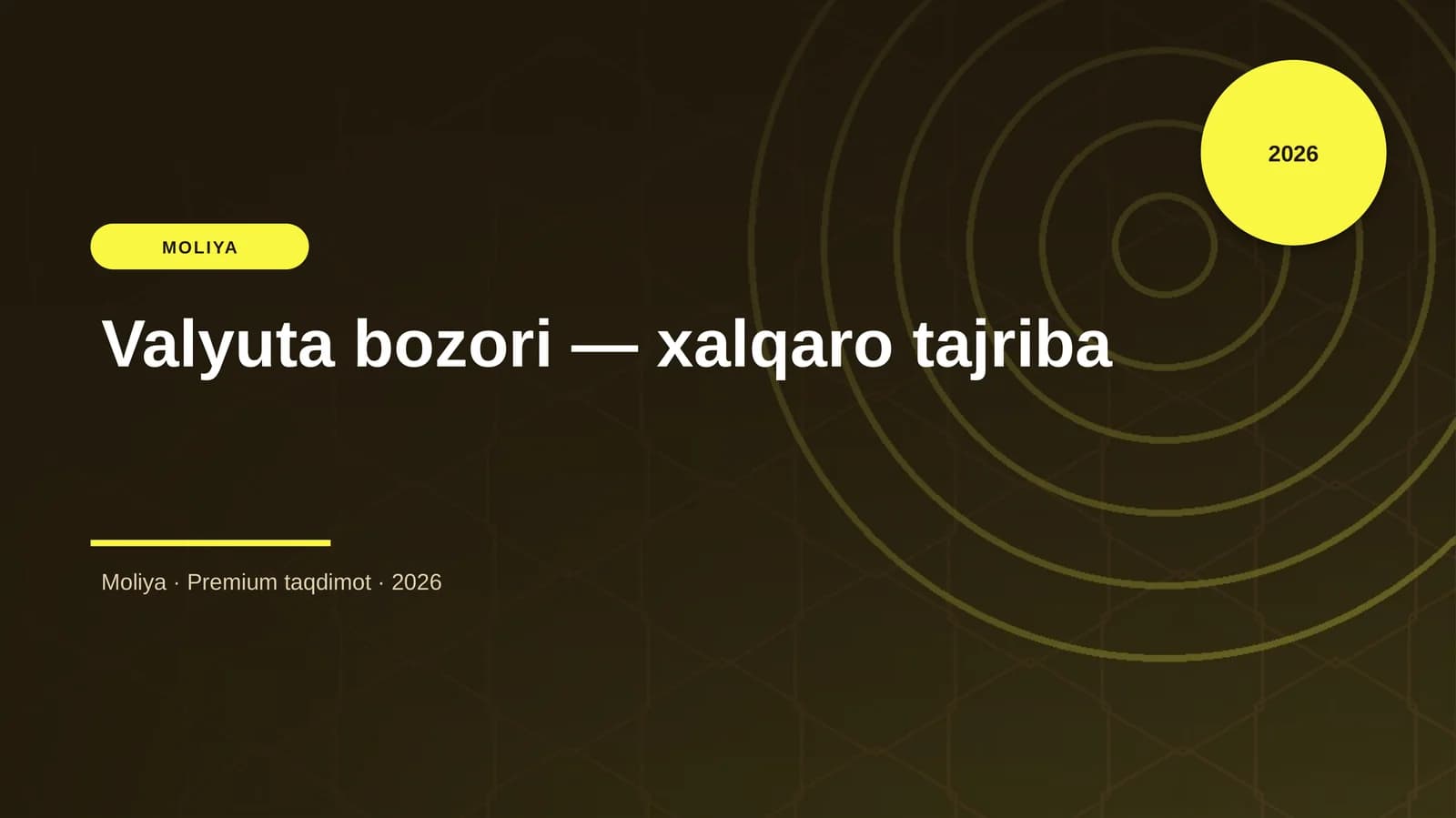 Valyuta bozori — xalqaro tajriba