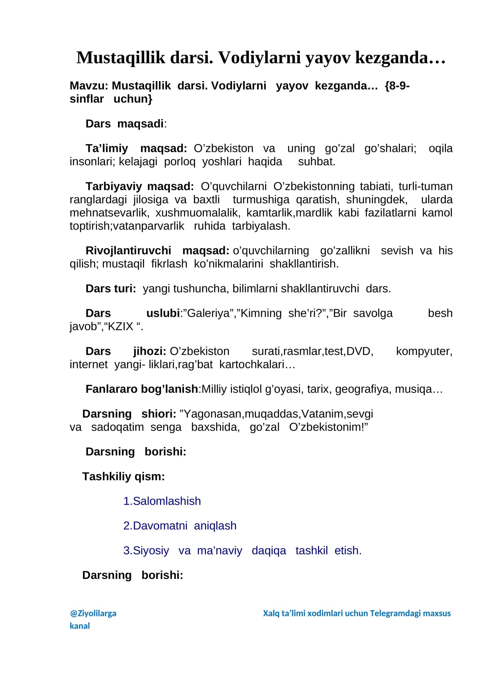 Mustaqillik darsi