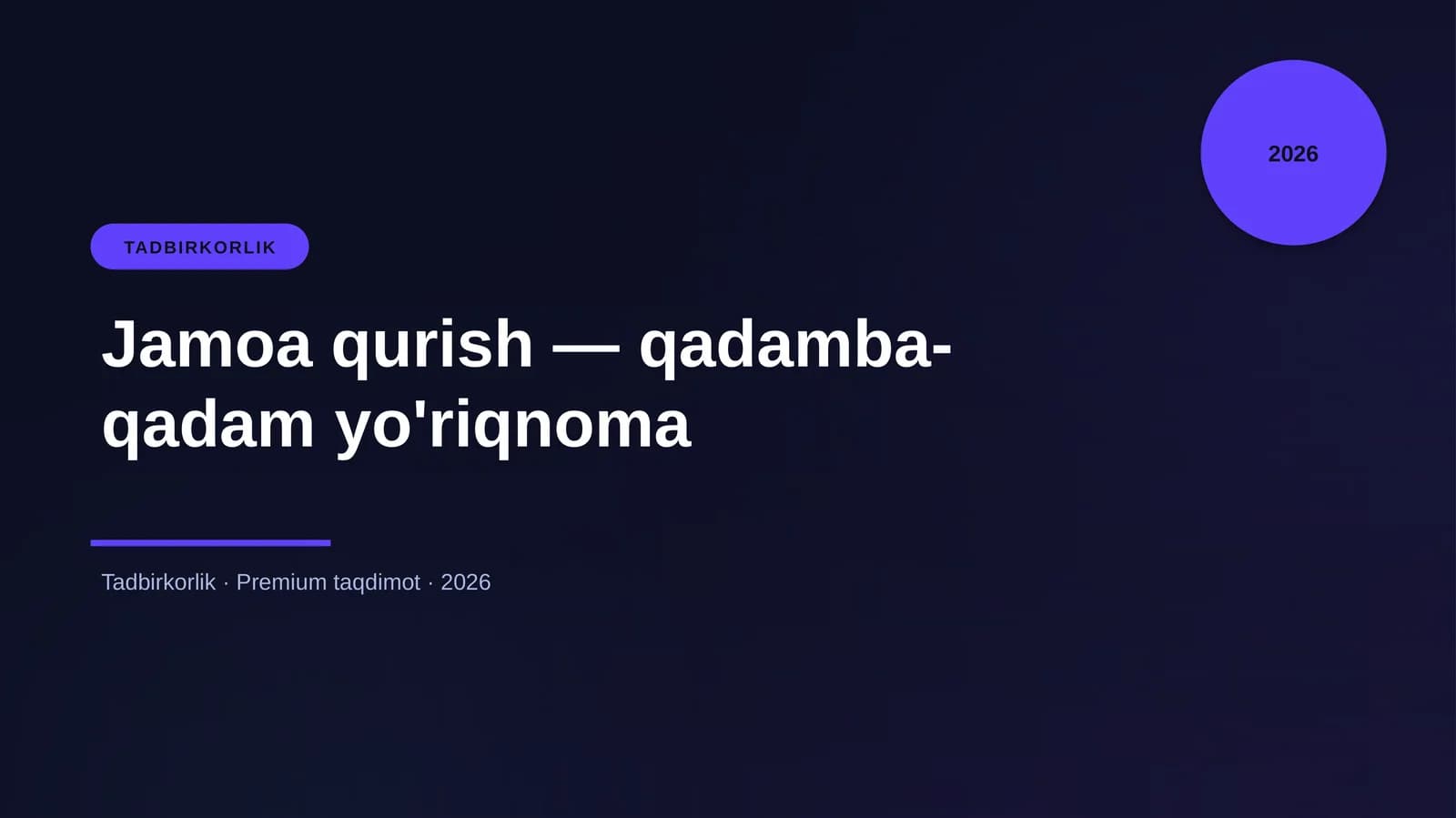 Jamoa qurish — qadamba-qadam yo'riqnoma