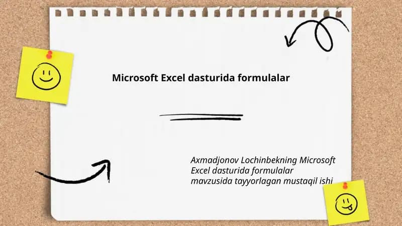 Microsoft Excel dasturida formulalar
