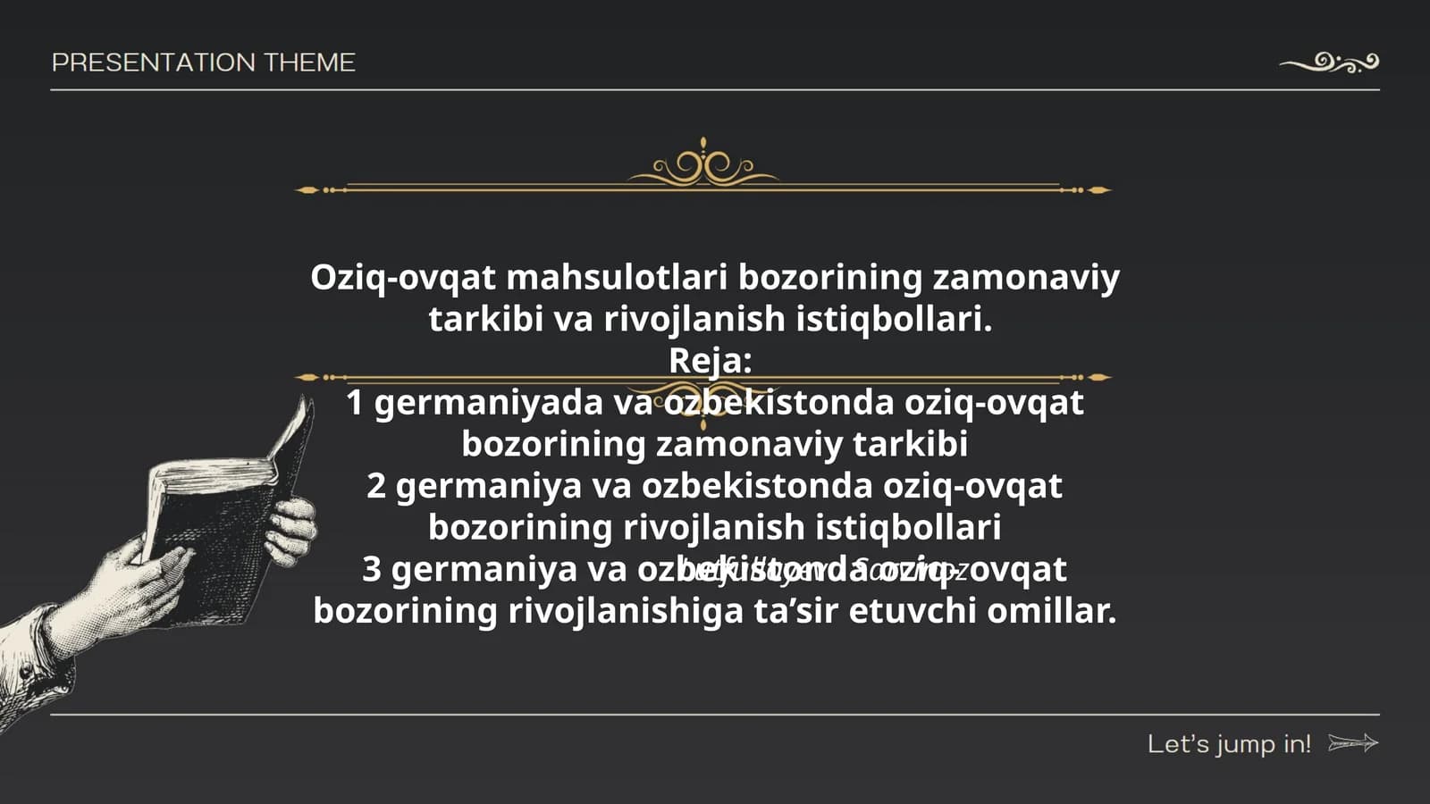 Oziq-ovqat mahsulotlari bozorining zamonaviy tarkibi va rivojlanish istiqbollari