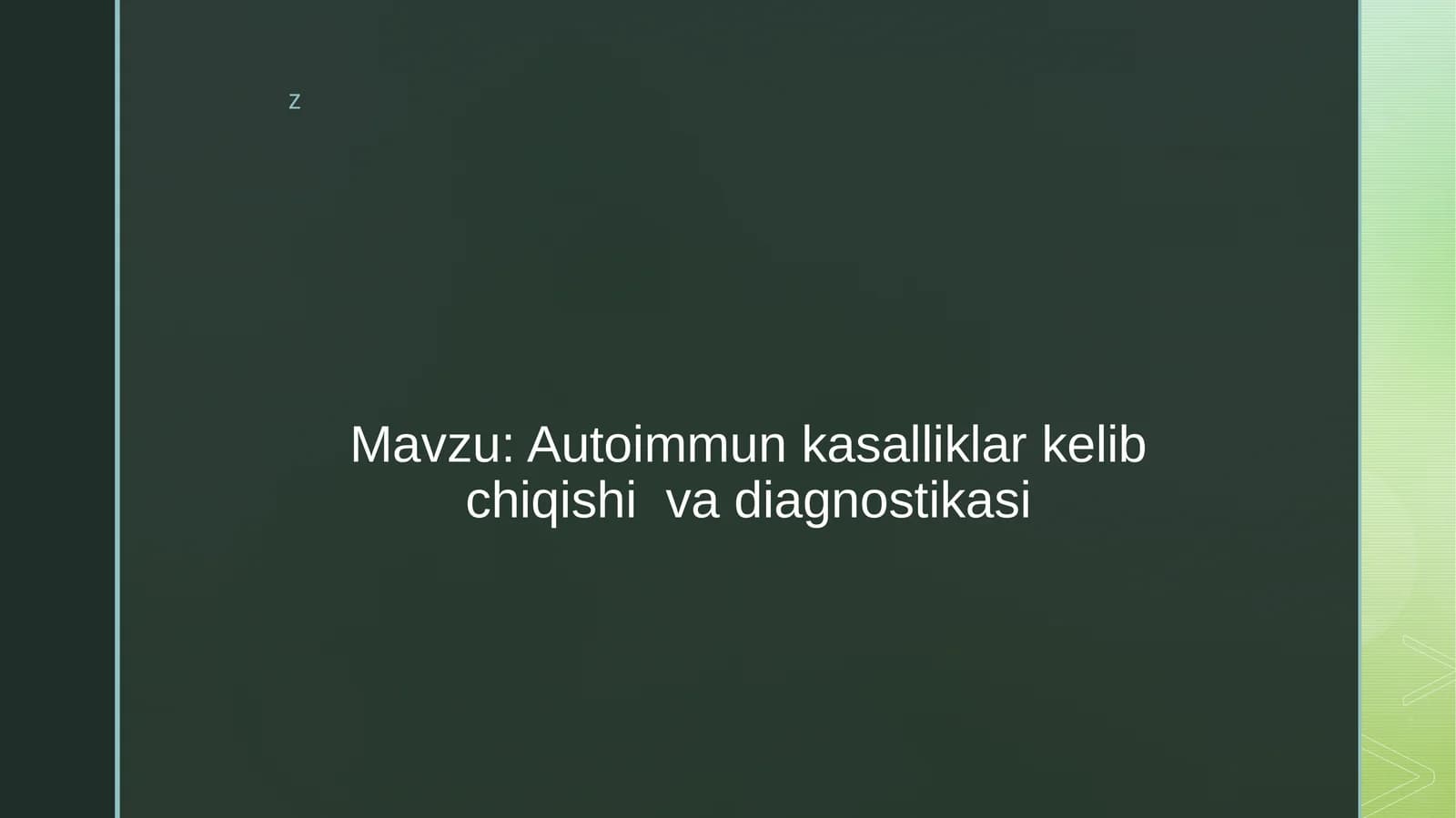 Autoimmunkasalliklarkelibchiqishivadiagnostikasi