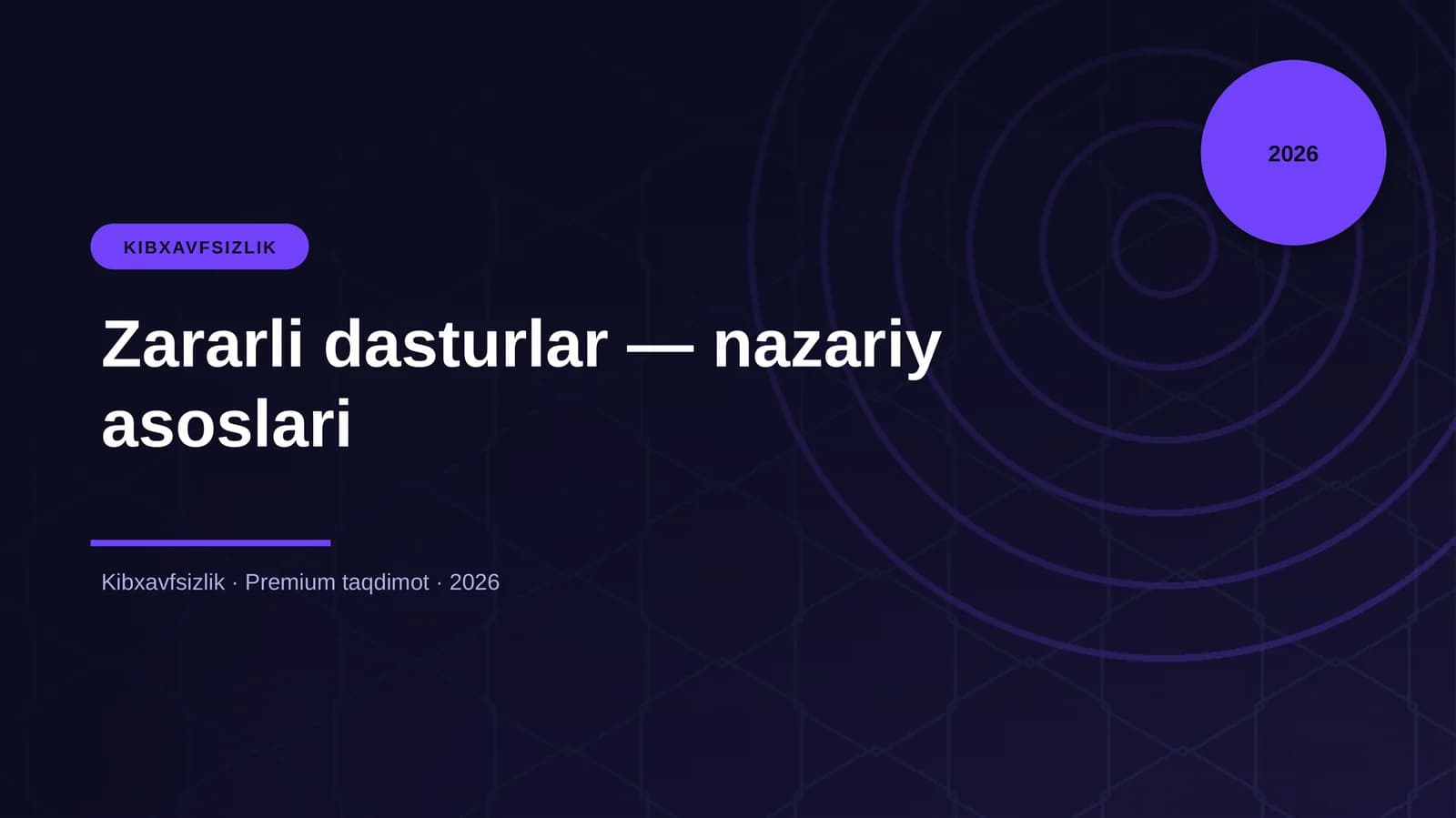 Zararli dasturlar — nazariy asoslari