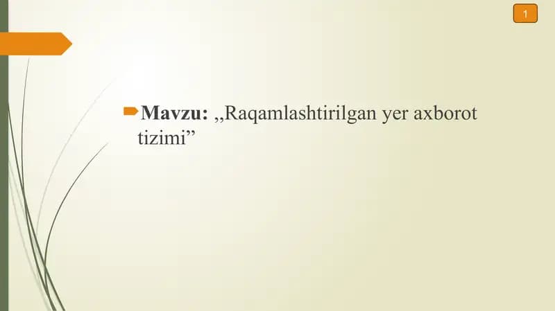 Raqamlashtirilgan yer axborot tizimi