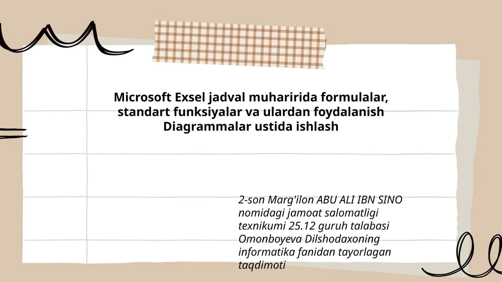 Microsoft Exsel jadval