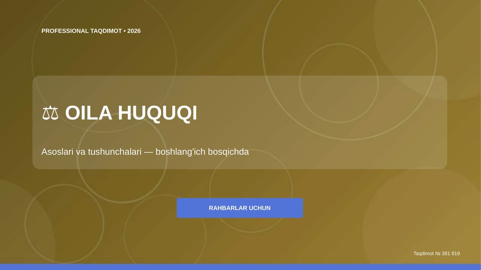 OILA HUQUQI Asoslari va tushunchalari