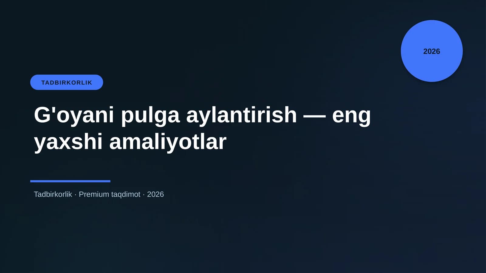 G'oyani pulga aylantirish — eng yaxshi amaliyotlar