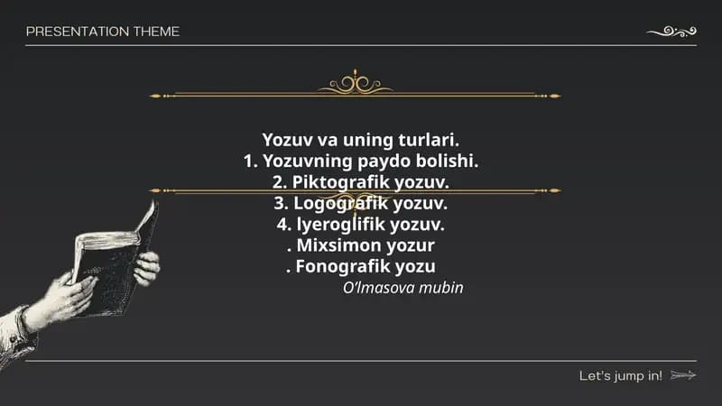 Yozuv va uning turlari