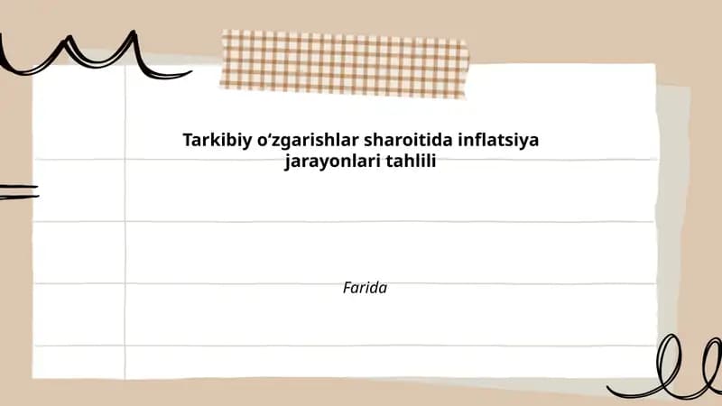 Tarkibiy oʻzgarishlar sharoitida inflatsiya jarayonlari tahlili