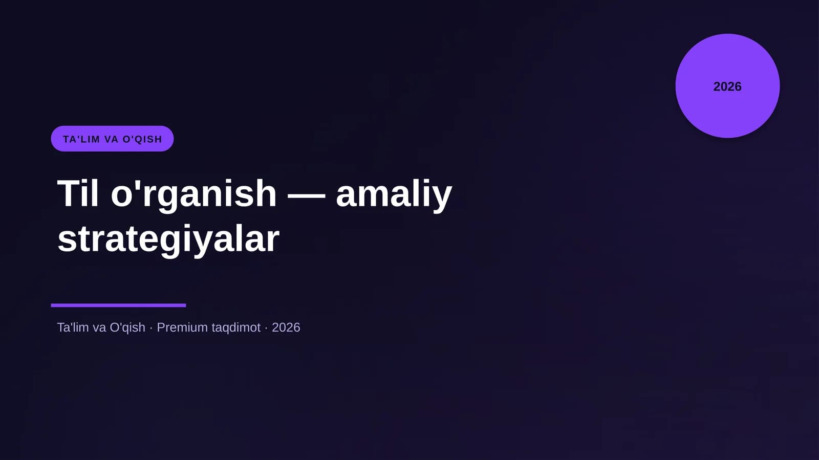 Til o'rganish — amaliy strategiyalar