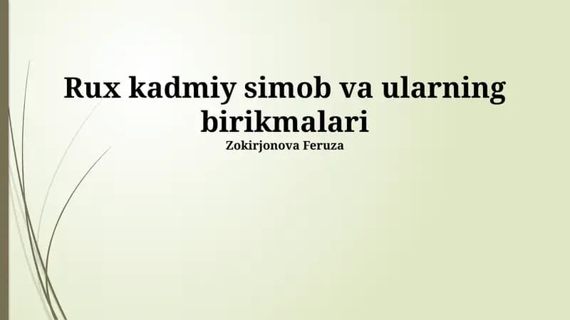 Kadmiy, Simob va Ularning Birikmalari
