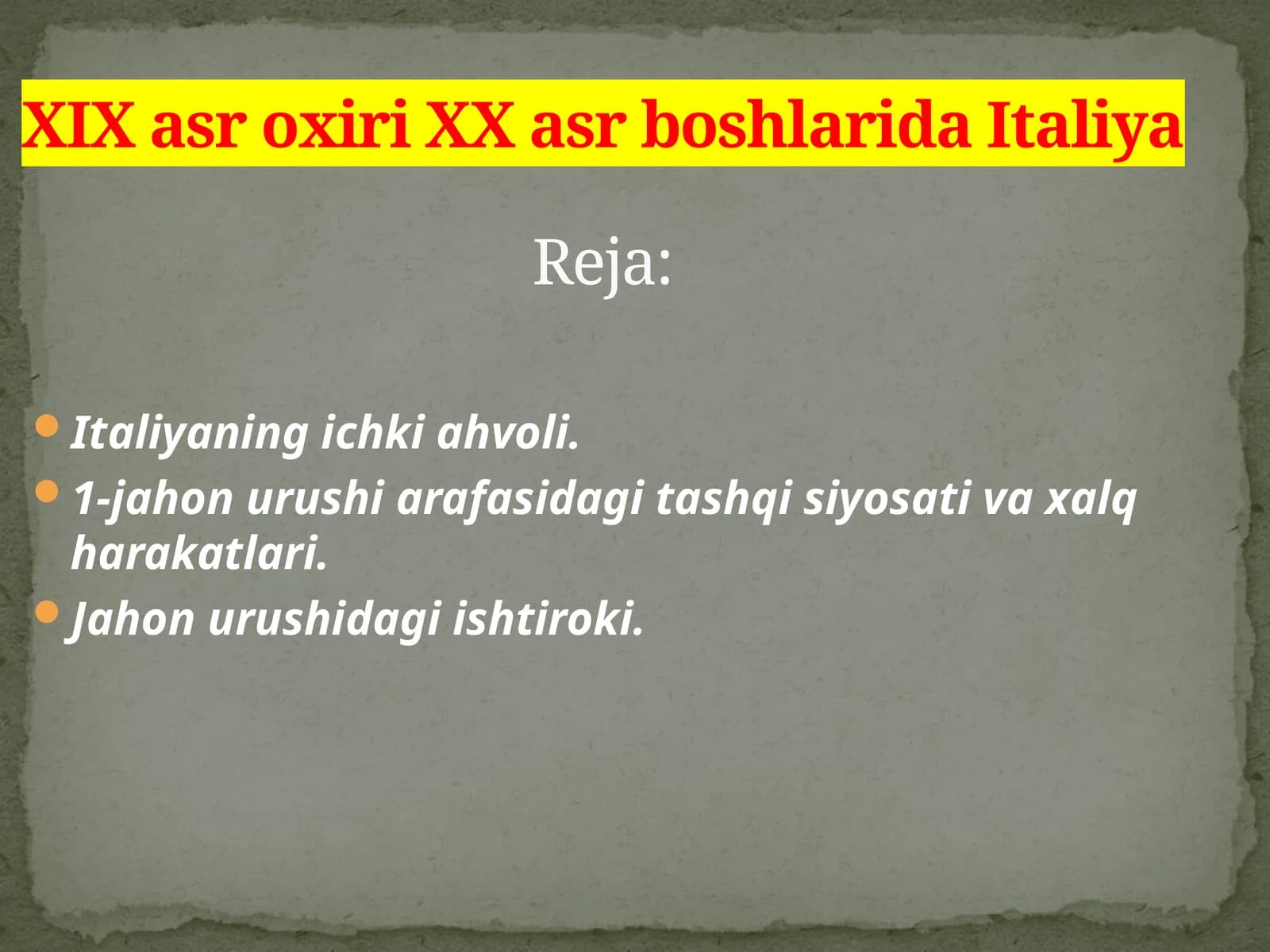 Italiyaning  ichki  ahvoli