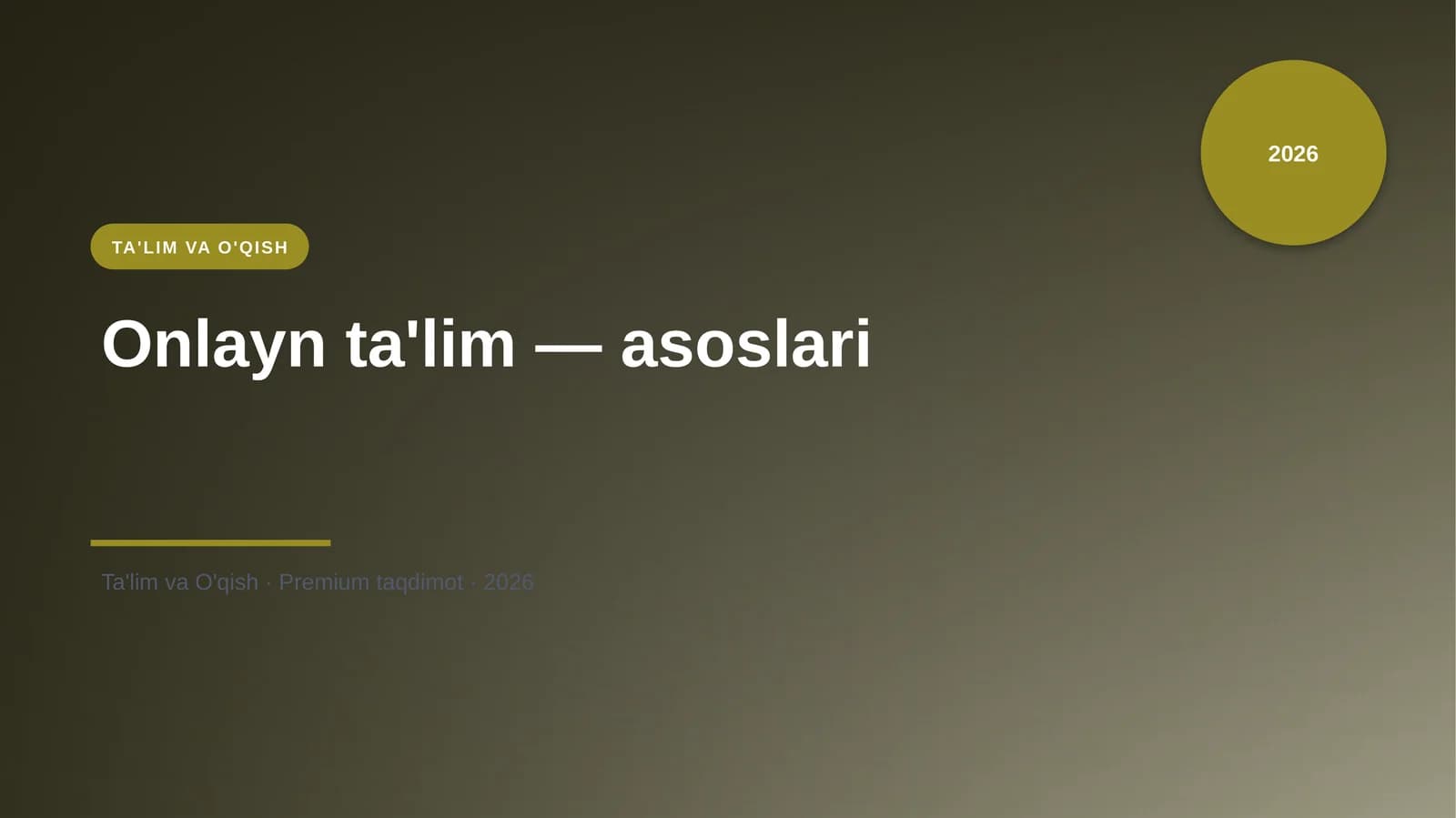 Onlayn ta'lim — asoslari