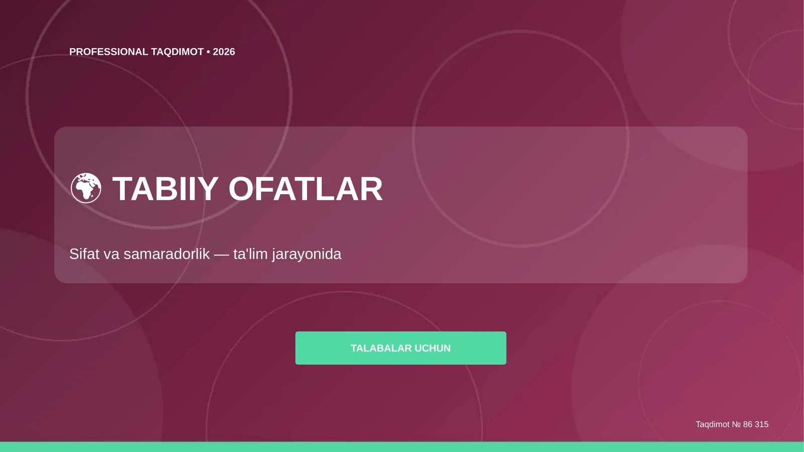TABIIY OFATLAR