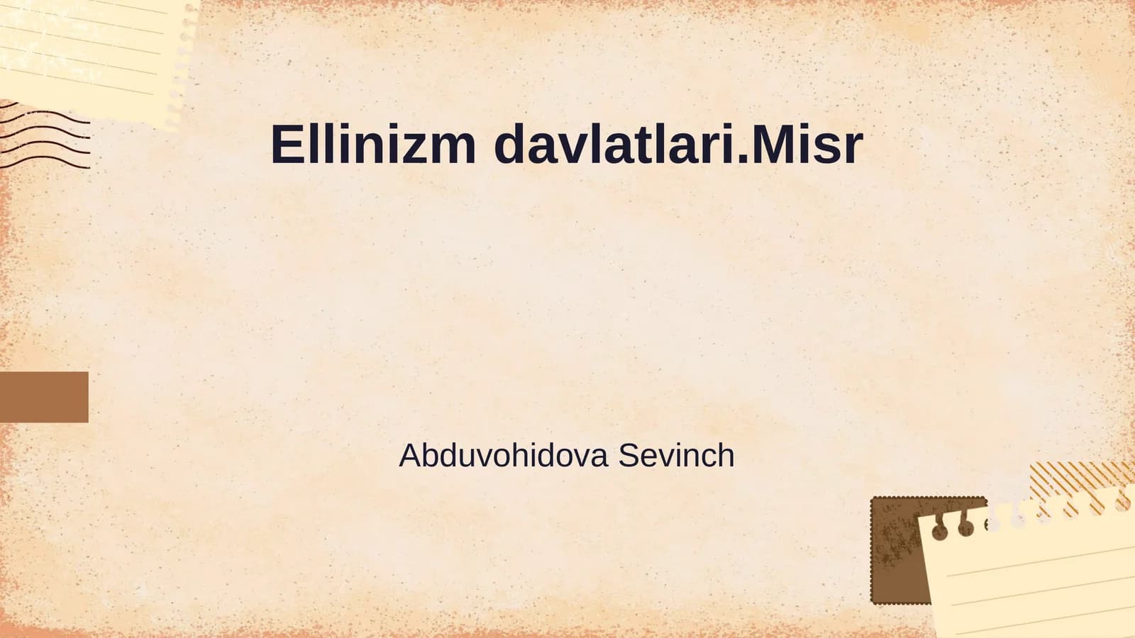 Ellinizm davlatlari.Misr