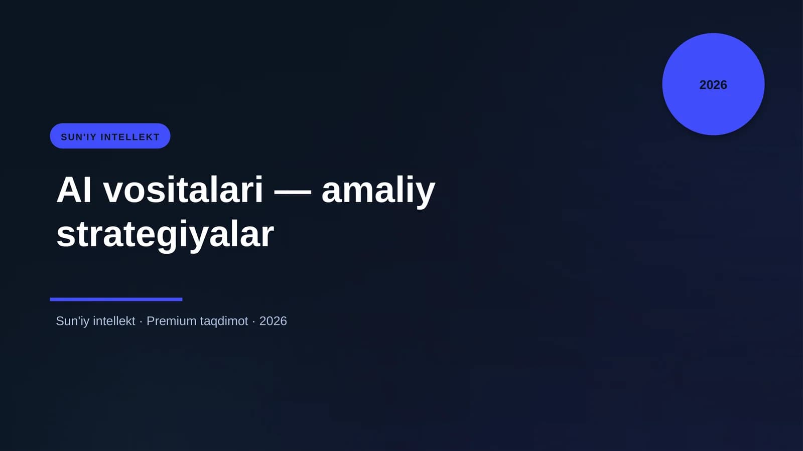 AI vositalari — amaliy strategiyalar