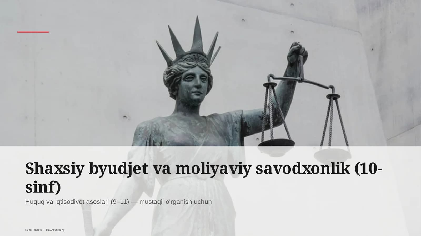Shaxsiy byudjet va moliyaviy savodxonlik (10-sinf)