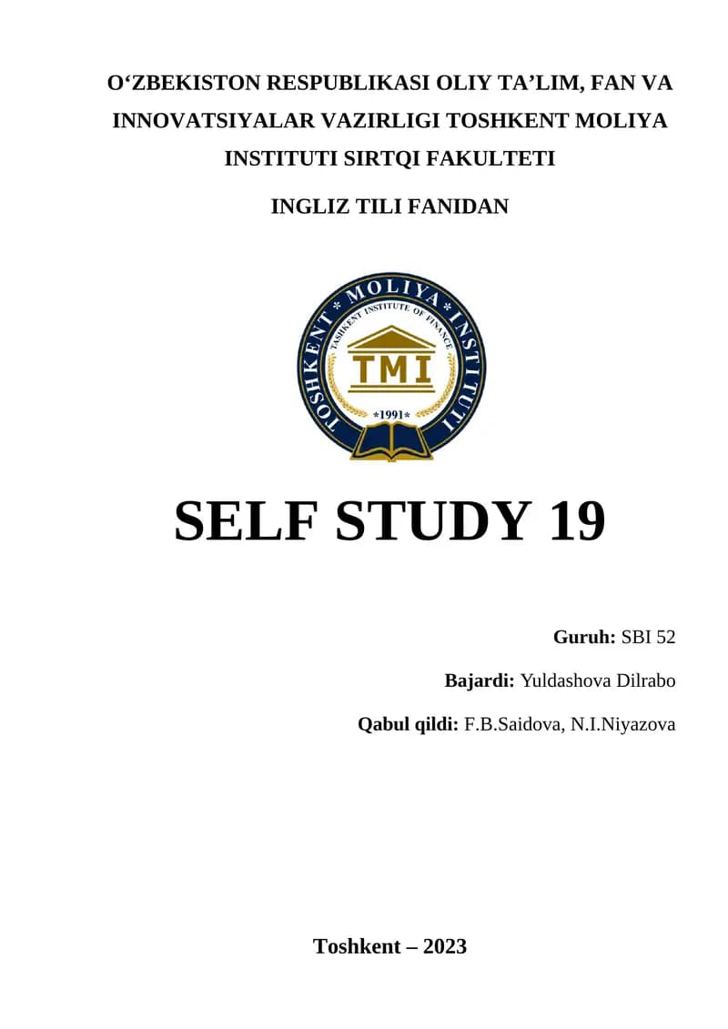Self Study 19