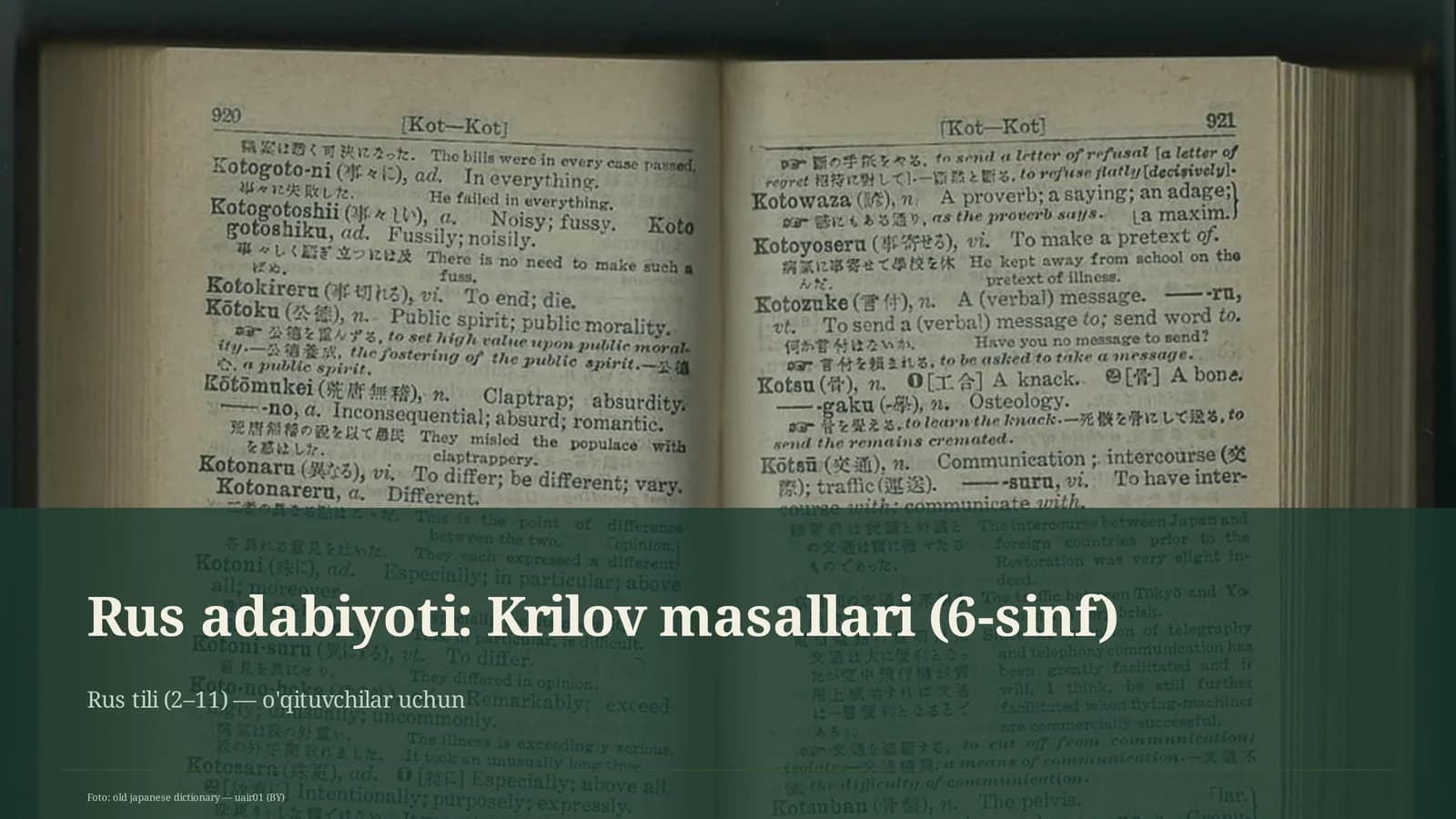 Krilov masallari (6-sinf)