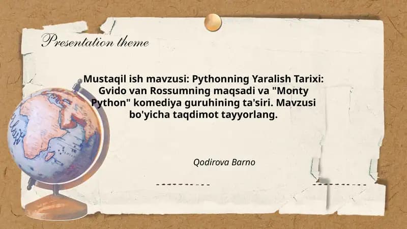 Pythonning Yaralish Tarixi