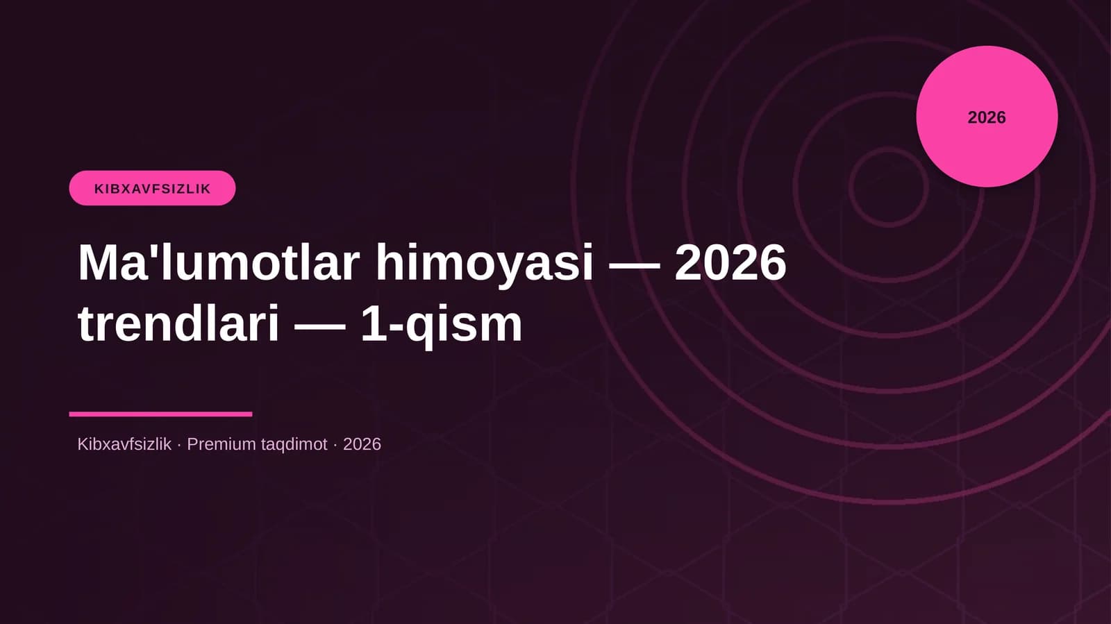 Ma'lumotlar himoyasi — 2026 trendlari — 1-qism