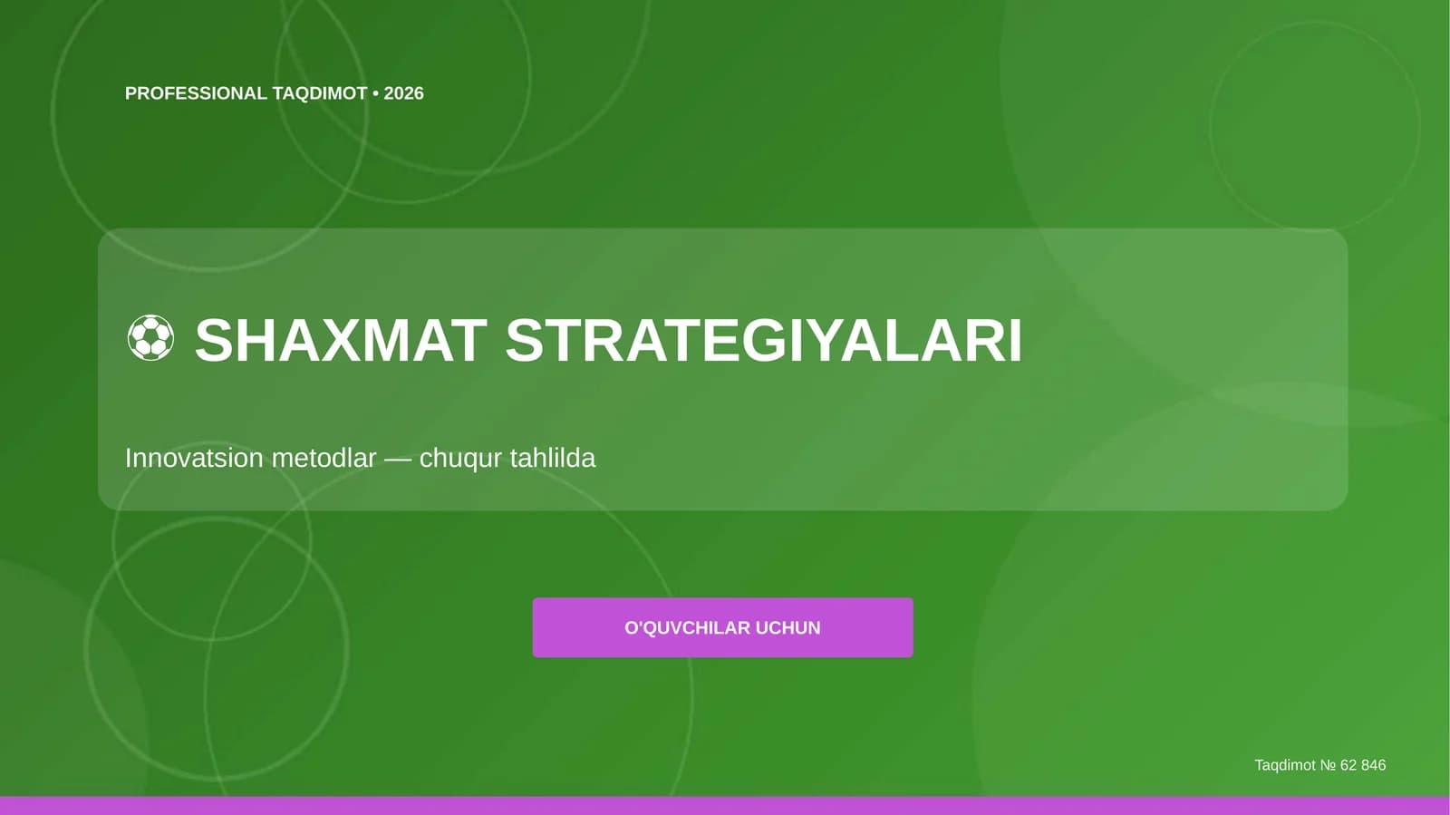 SHAXMAT STRATEGIYALARI