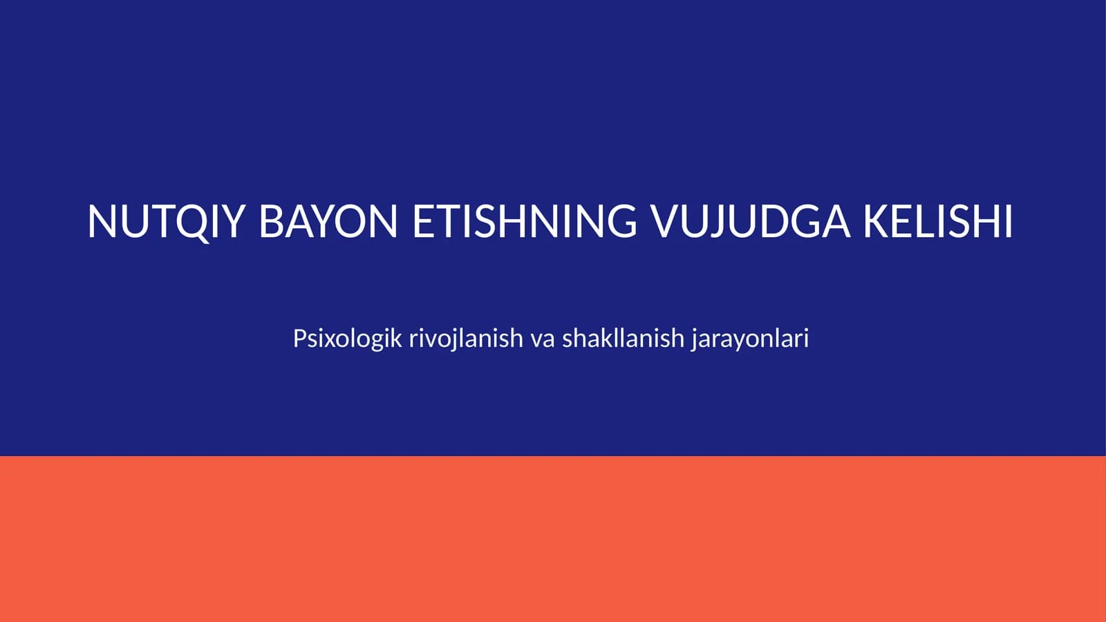 Nutqiy bayon etishning vujudga kelishi