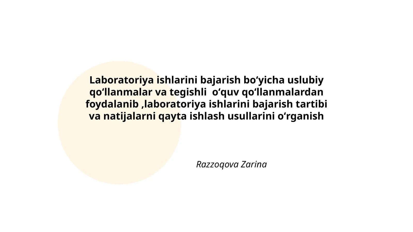 Laboratoriya ishlarini bajarish boʻyicha uslubiy qoʻllanmalar