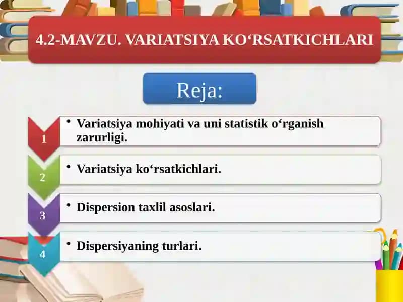 VARIATSIYA KO‘RSATKICHLARI