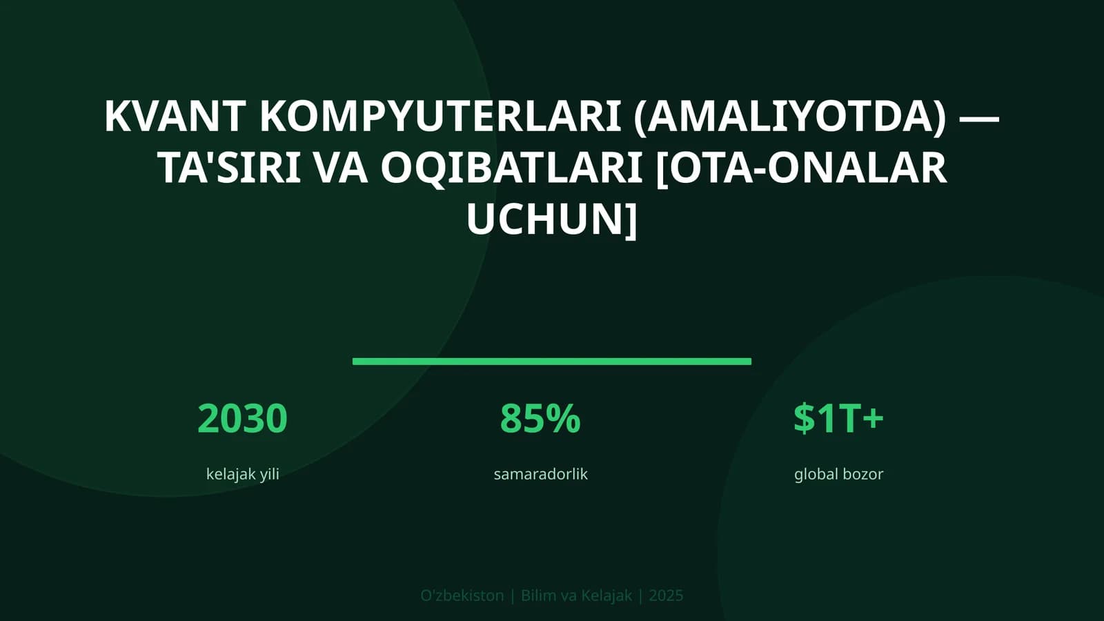 Kvant kompyuterlari (amaliyotda) — ta'siri va oqibatlari [ota-onalar uchun]