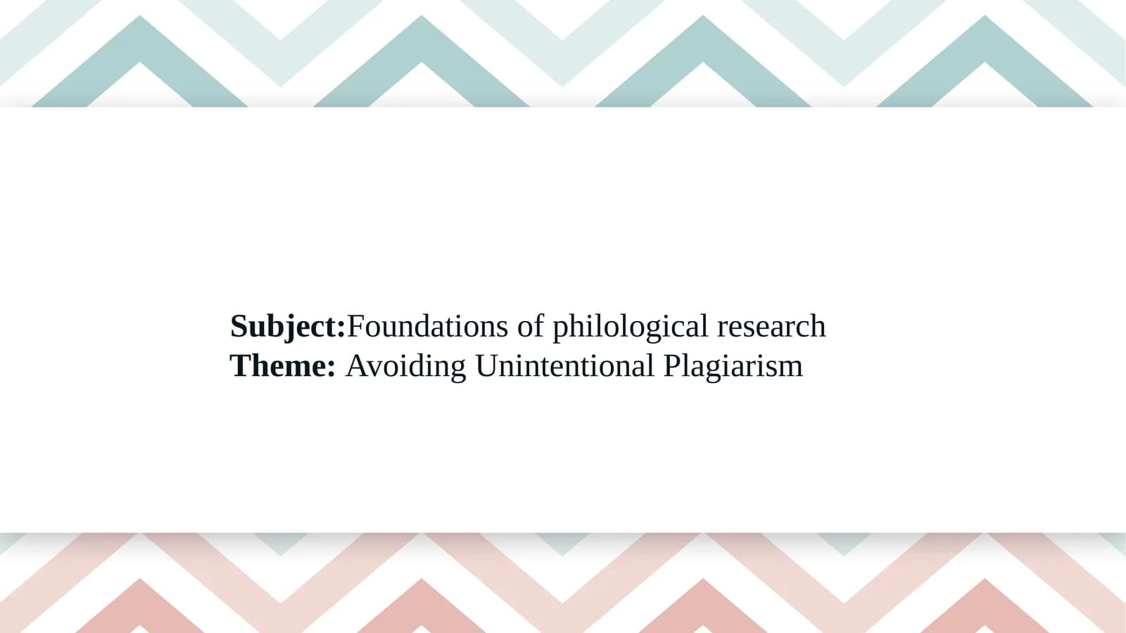Avoiding Unintentional Plagiarism