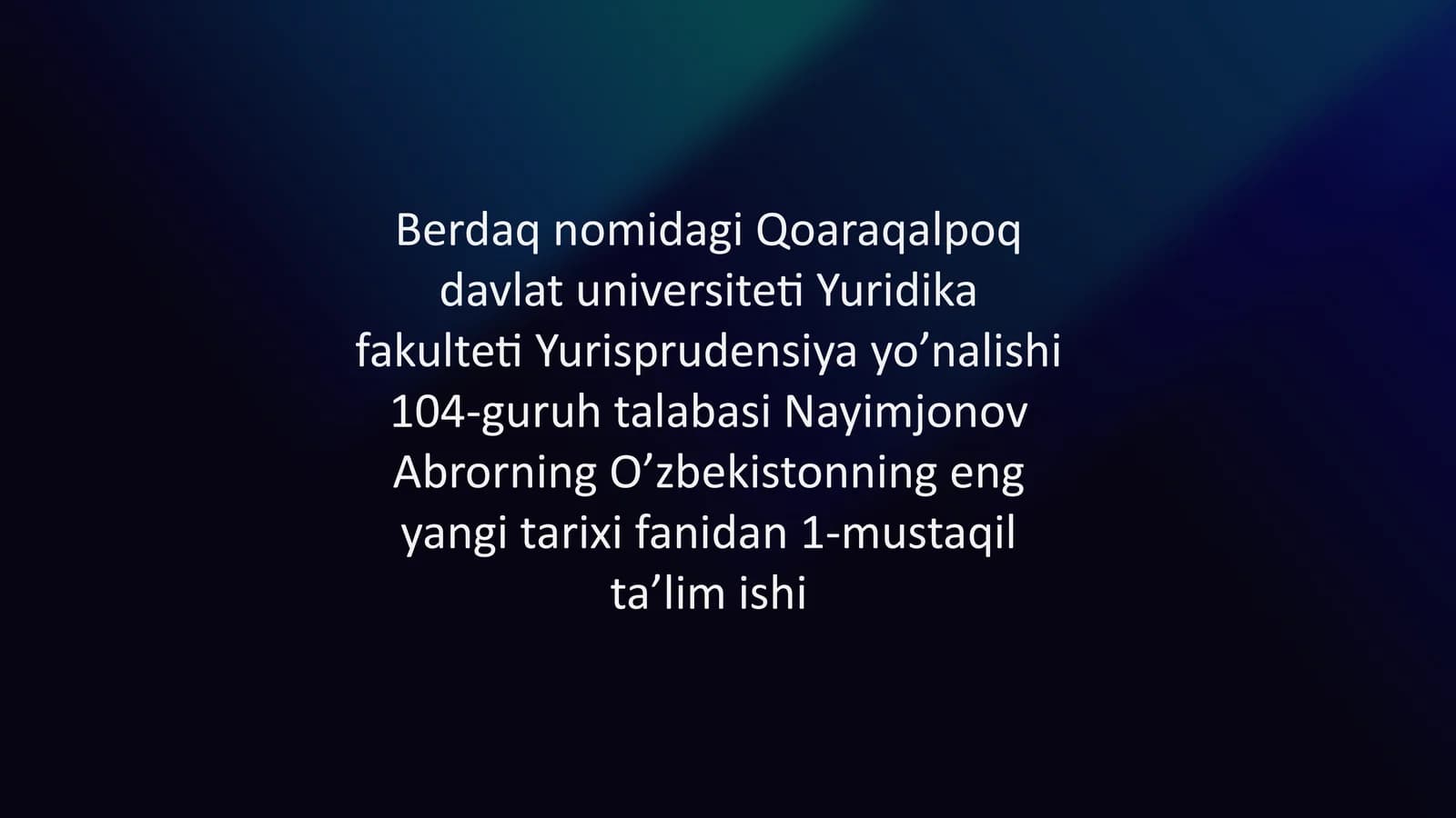 Yurisprudentsiya yo'nalishida harakat strategiyasi