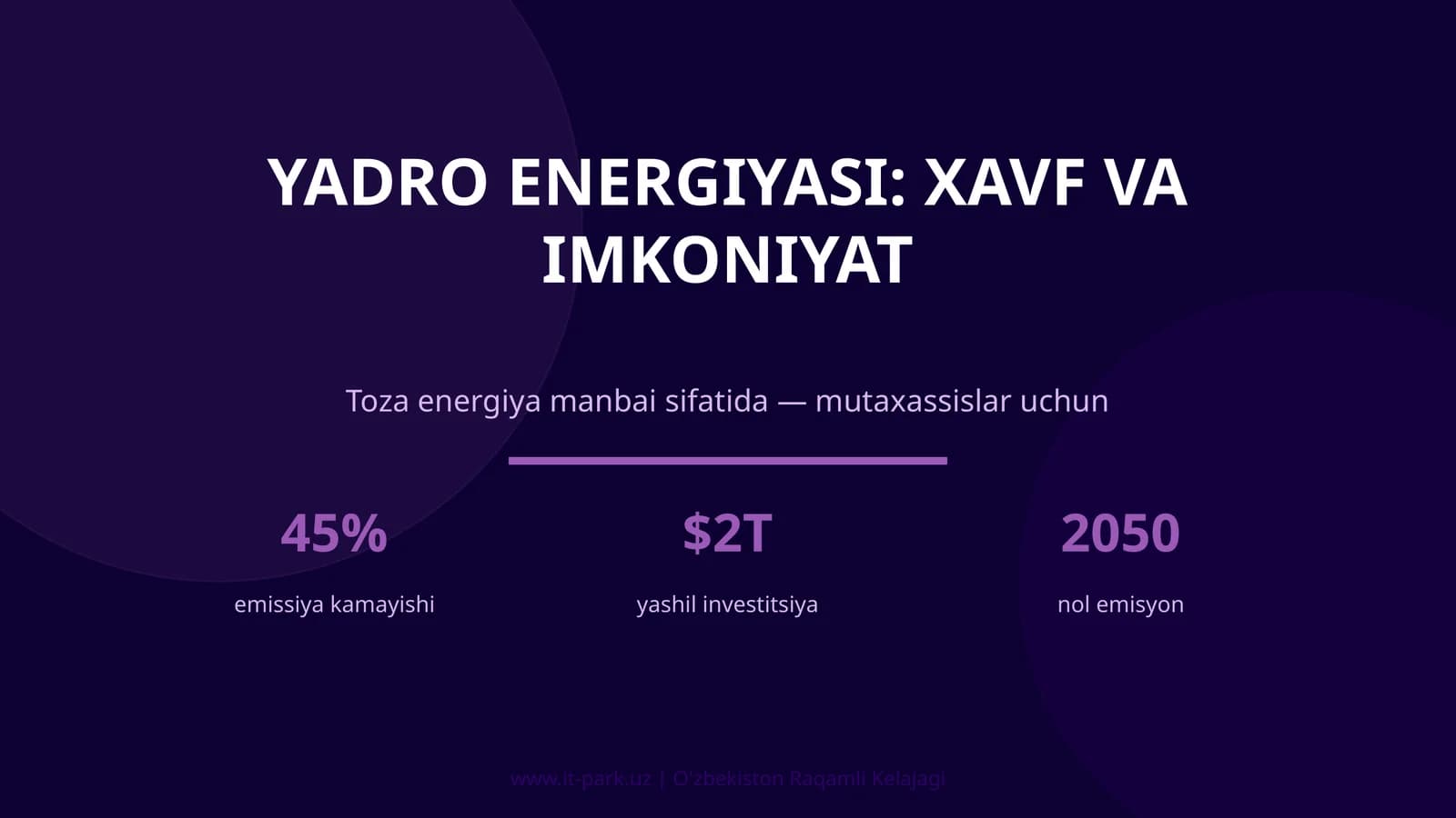 Yadro energiyasi: xavf va imkoniyat