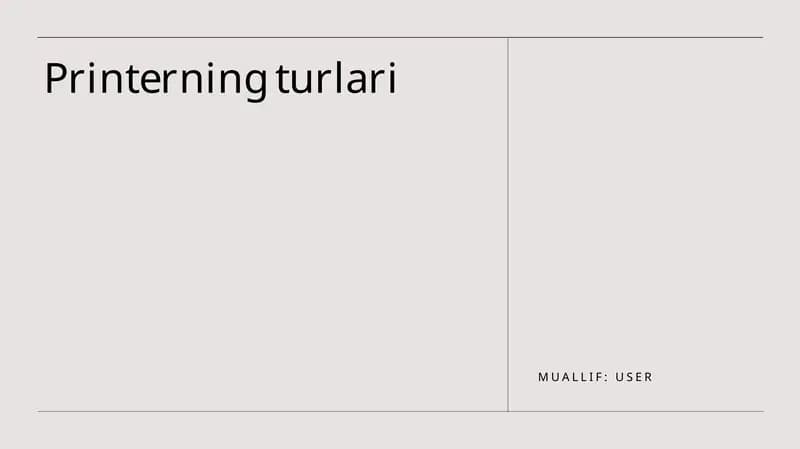 Printerning turlari