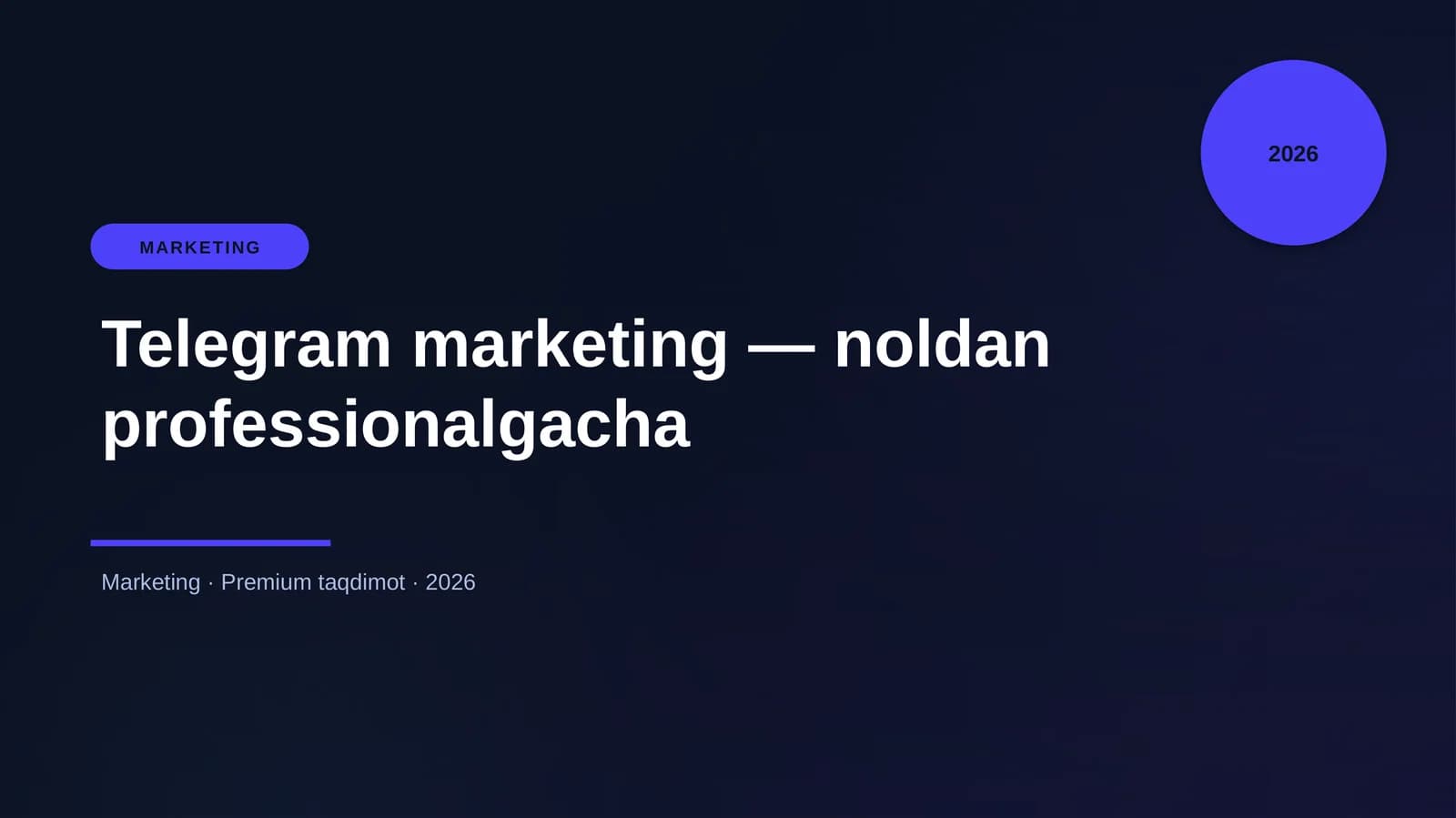 Telegram marketing — noldan professionalgacha