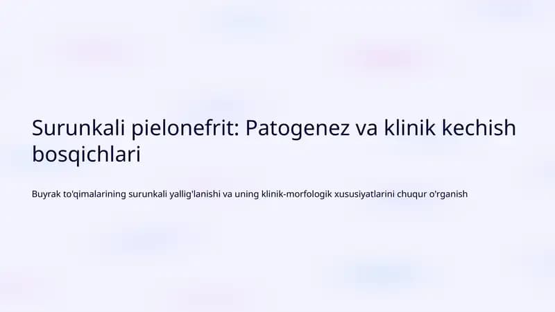 Surunkali pielonefrit