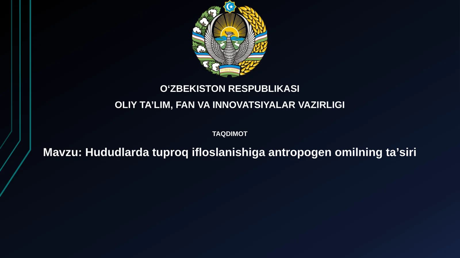 Antropogen omil va tuproq ifloslanishi tushunchasi
